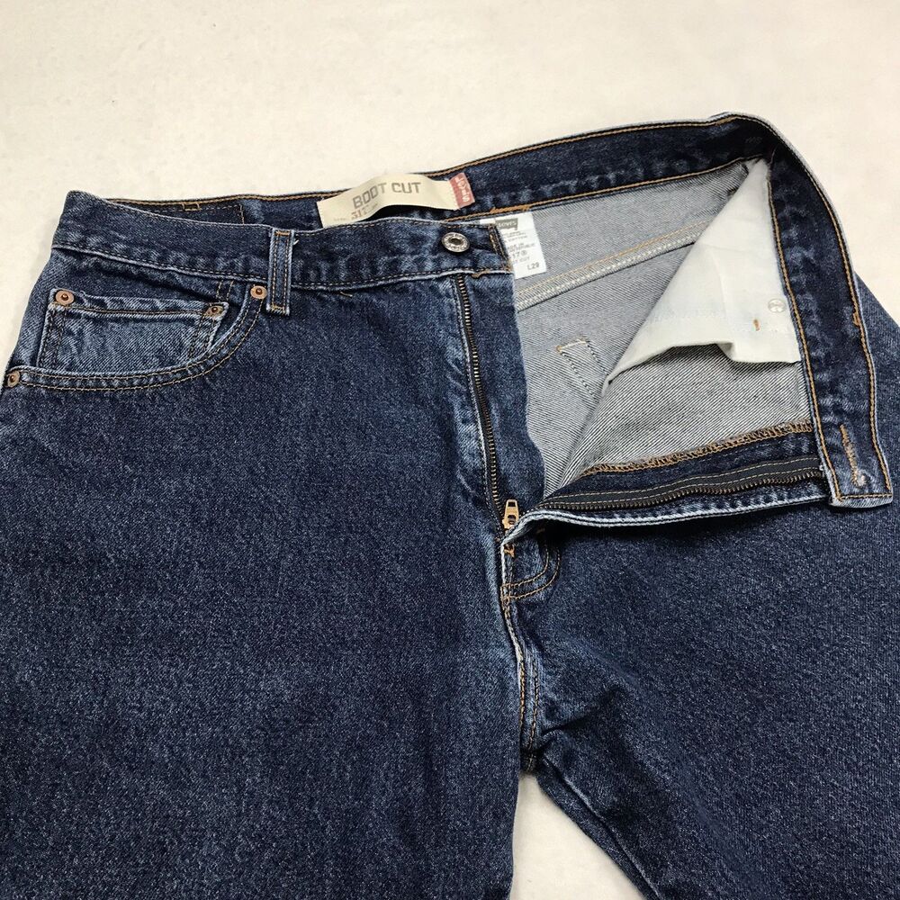 Y2K LEVIS 517 Boot Cut Jeans Men 34x28 (36/29 tag) Dark Wash Denim Blue Cowboy - Picture 4 of 15